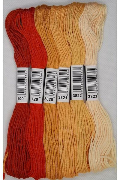 ALMİŞ 6 Pieces Cross Stitch 8 Meters 6 Layers Different Color Cross Stitch Embroidery Rococo Thread-900 3823