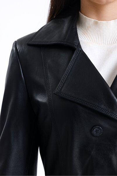 LİDYA DERİ 7407 Hakiki Deri Kadın Trençkot