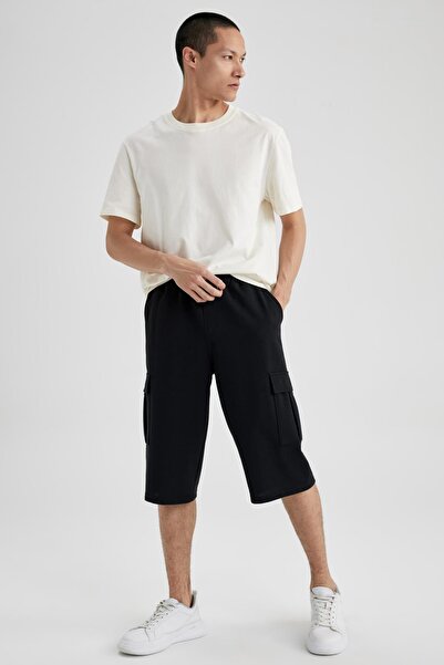 DeFacto Regular Fit Sweatshirt Kumaşı Uzun Şort