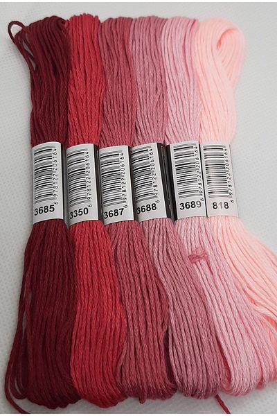 ALMİŞ 6 Pieces Cross Stitch 8 Meters 6 Layers Different Color Cross Stitch Embroidery Rococo Thread-3685 818