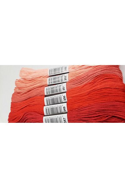 ALMİŞ 6 Pieces Cross Stitch 8 Meters 6 Layers Different Colors Cross Stitch Embroidery Rococo Thread-347 353