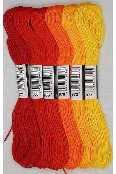 ALMİŞ 6 Pieces Cross Stitch 8 Yards 6 Layers Different Colors Cross Stitch Embroidery Rococo Floss-321 973