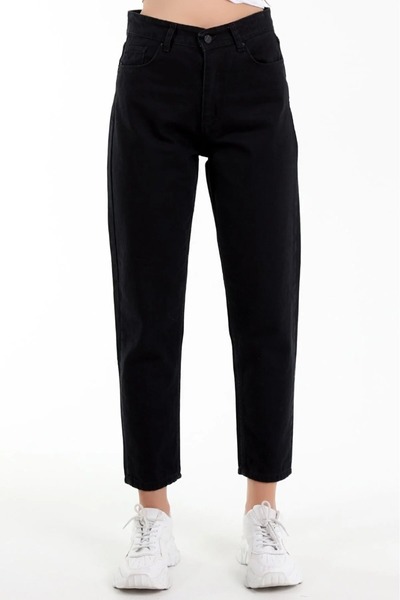 LİMABEL Evolution Black Colorfast Mom Jean Women's Boyfriend High Waist Denim Pants Power Lycra