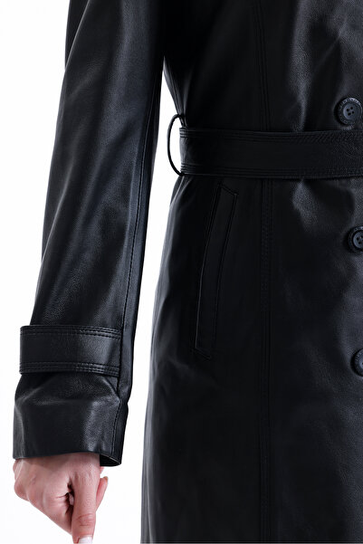 LİDYA DERİ 7407 Hakiki Deri Kadın Trençkot