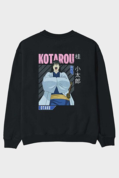 Ankhises Kotarou Katsura GINTAMA 1 Anime Back Štampano Crna Oversize kroj Duk...