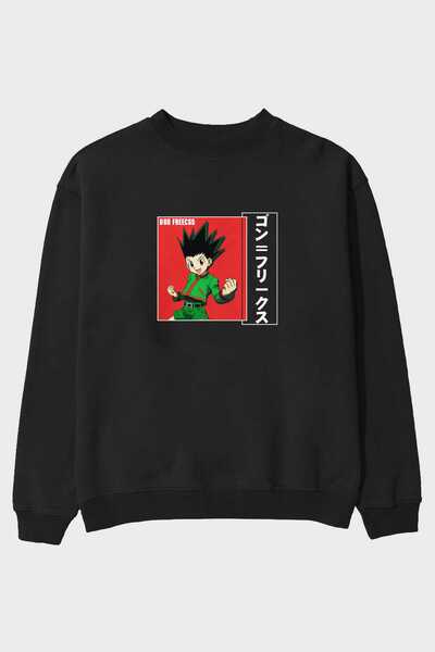 Ankhises Gon Freecss HUNTER X HUNTER 5 Anime Front Štampano Crna Oversize kro...