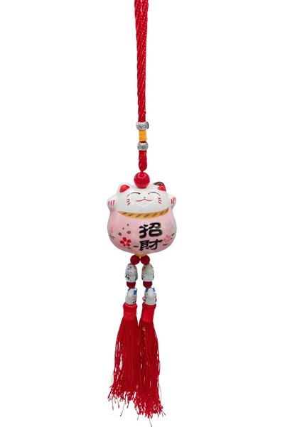 Dünyadan Hediyeler Feng Shui Maneki Neko Şans Kedisi Pembe No.4