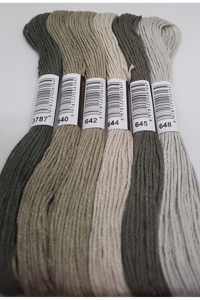 ALMİŞ 6 Pieces Cross Stitch 8 Meters 6 Layers Different Colors Cross Stitch Embroidery Rococo Thread-3787 648
