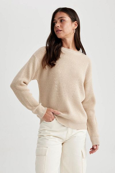 DeFacto Regular Fit Crew Neck Basic Knitwear Sweater H6905Az23Wn