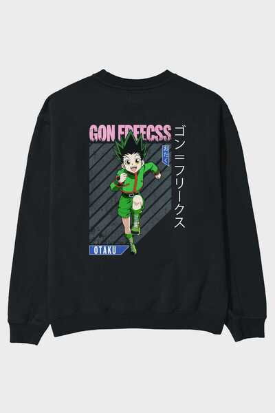 Ankhises Gon Freecss HUNTER X HUNTER Anime Back Štampano Crna Oversize kroj D...