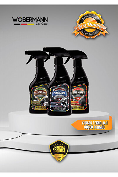 Wöbermann 3'lü Araba Oto Lastik Tampon Torpido Jant Bakım Seti