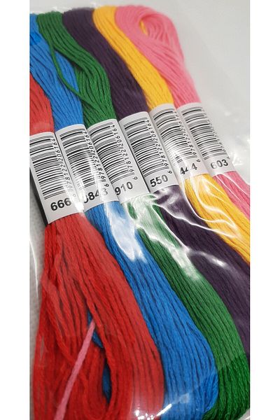 ALMİŞ 6 Pieces Cross Stitch 8 Yards 6 Layers Different Colors Cross Stitch Embroidery Rococo Floss - Multi-Color