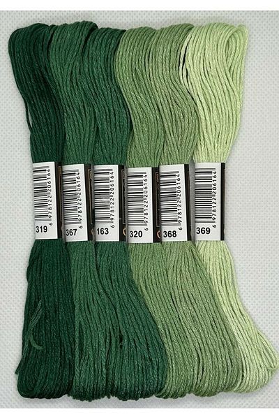 ALMİŞ 6 Pieces Cross Stitch 8 Meters 6 Layers Different Color Cross Stitch Embroidery Rococo Thread-319 369