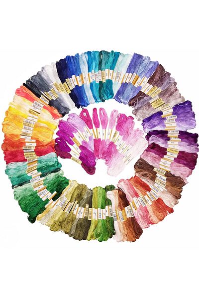 ALMİŞ 150 Different Colors Etamine Cross Stitch Bracelet Brazilian Embroidery Thread