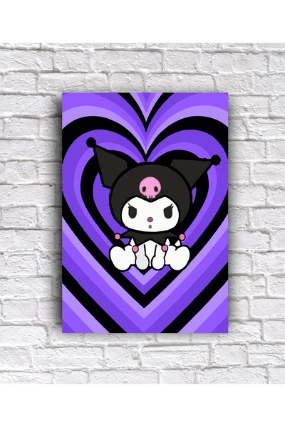 icase Kuromi Melodi Poster duvar süsü dekor Kapı Süsü Konsept Dekor Ahşap Tab...