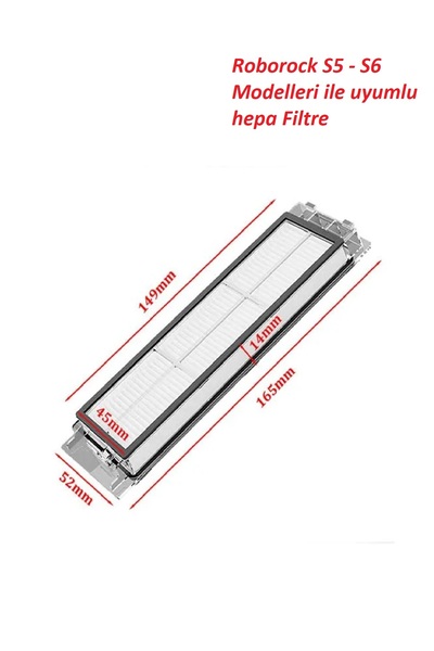 LİN GRUP Roborock S5 Max Pro Ultra Sonic Mop - Συμβατό με S6 Pure MaxV, 3 φίλτρα Hepa