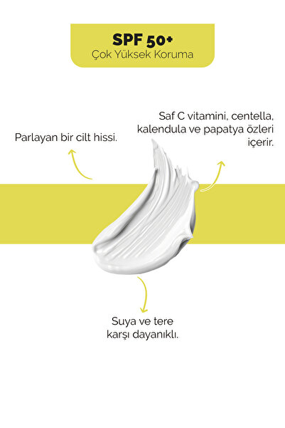 FaceLab SPF 50+ C Vitamini & Centella Güneş Kremi – Sakinleştirici & Işıltı Verici Formül