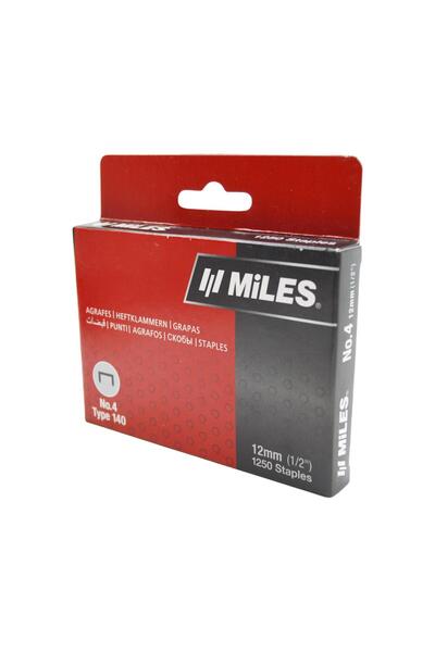 MİLES مايلز رقم: 4 دبوس تثبيت 12 مم فضي 1250 قطعة نوع 140
