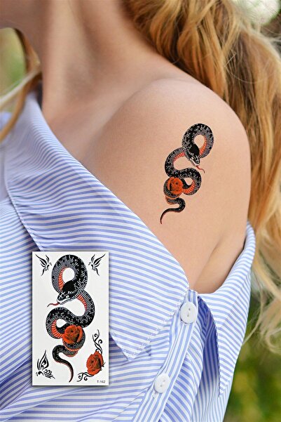 BP Tattoo Mini Boy Yılan Ve Gül Dövmesi