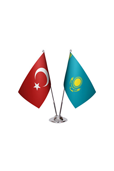 Asyabayrak Kazakistan İkili Masa Bayrağı