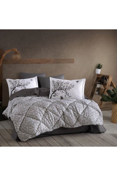 Hobby Arianna Gri - Poplin Çift Kişilik Uyku Seti