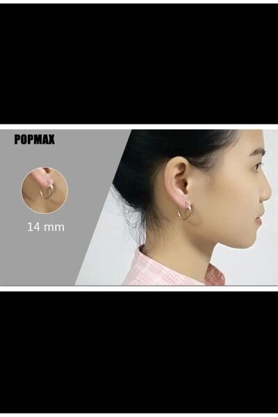 Arescollection 316l cerrahi çelik orta boy çelik erkek kadın halka küpe