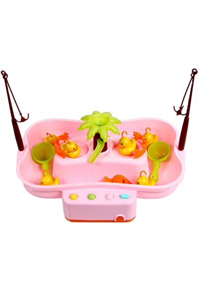 HAND EYE COORDINATION DEVELOPER DUCK CATCH PLAY SET WITH MUSIC IN PINK COLOR LIGHT WAVY WATER