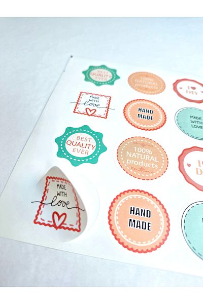 Protec Matbaa Handmade Label Sticker 100 Pieces
