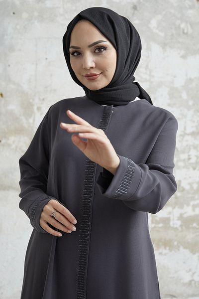 InStyle Ferace بتفاصيل روب حجري - أنثراسايت