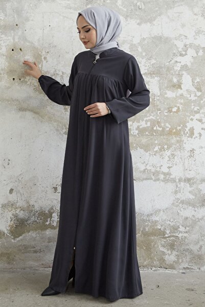 InStyle Pleated Medina Silk Ferace - Anthracite