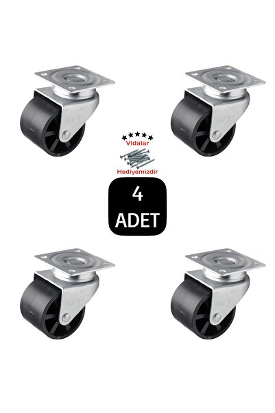 BlackBird Home Döner Tablalı 40'lık Bilyalı Masa Dolap Sehpa Mobilya Tekeri 4 Adet