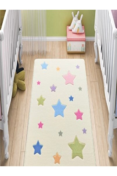 Kazanabil BABY STARS RENKLİ YILDIZ DESENLİ ÇOCUK VE BEBEK ODASI HALISI 100X150CM