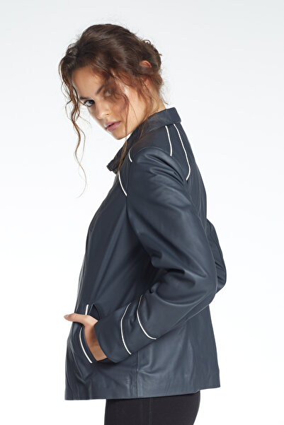 Bellucci 7043 LACİVERT MAT RUGAN KADIN CEKET