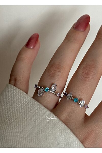 KİLİGİSTANBUL 2'Lİ MİNİMAL, RENKLİ YÜZÜK