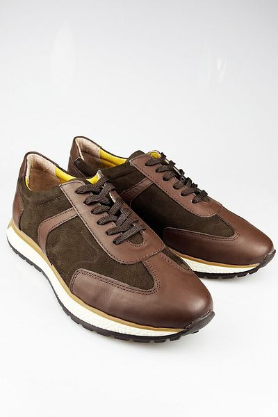 LUSIVE Brown 100% Genuine Leather Comfortable Men's Casual Shoes