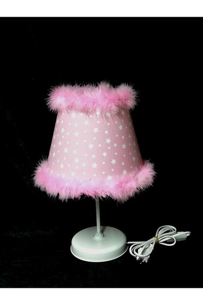 TEKAY AYDINLATMA Girl's room baby girl's room lampshade, pink star pink feather lampshade