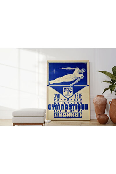 Pegziz 1935 Γενεύη Γυμναστική Πατάκι - Διαφημιστική Αφίσα 40x50cm