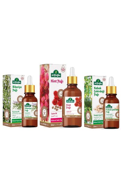 Arifoğlu Hair Care Set - Rosemary, Castor and Pumpkin Seed Oil 20 ml