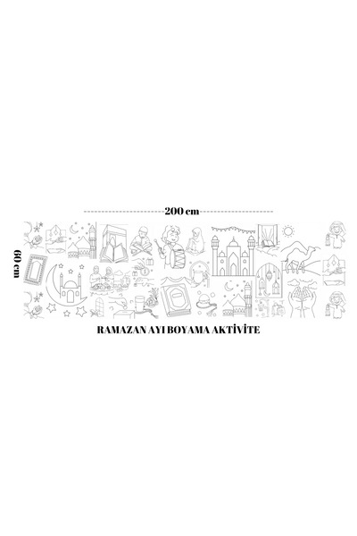 ceodesign Ramadan Moon Coloring Activity 2 Meters Children's Kindergarten Daycare and Family Activity