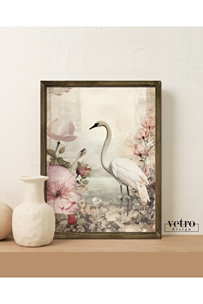 Vetro Design Pictură înrămată cu lebădă albă
