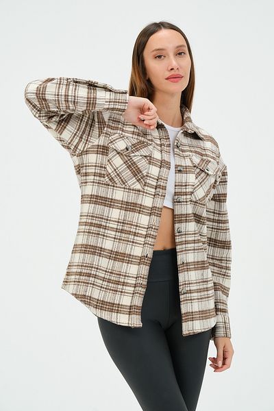 DOFİ Дамска кафява карирана риза Lumberjack