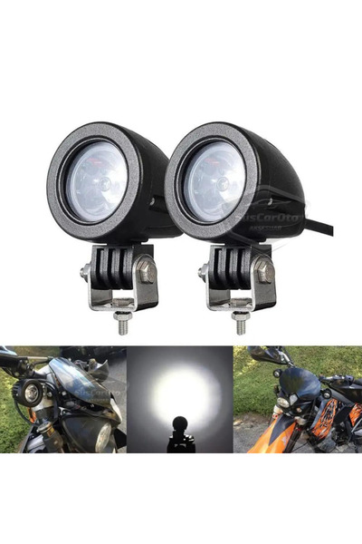 ŞüsCarOto Aksesuar Yuvarlak Tek Led Bar Beyaz Sis Farı Araç Motosiklet Off Ro...