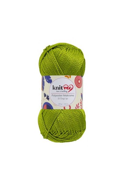 knitme Πολυεστέρας Μακραμέ 3 mm 100 Gr Πλεκτό Χειροποίητο Σχοινί 809 Πράσινο