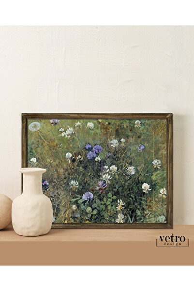 Vetro Design Картина в рамка с глухарче и лилави цветя