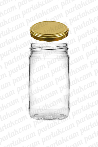 parlakcam 300ml Baharat Kavanozu Metal Kapaklı Magnolia Kavanozu 300cc Bal Reçel İçin Saklama Kavanozu 6 Adet