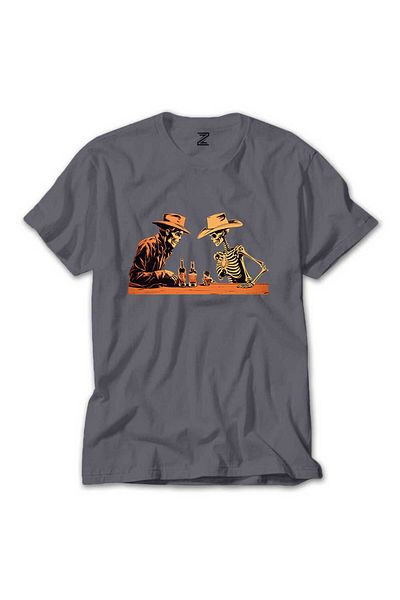 Z zepplin Μπλουζάκι Skelton Cowboy Bar Grey