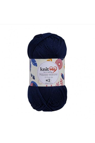 knitme Πολυεστέρας 3 mm Macrame 100 Gr Πλεκτό Χειροποίητο Σχοινί 830 Navy Blue
