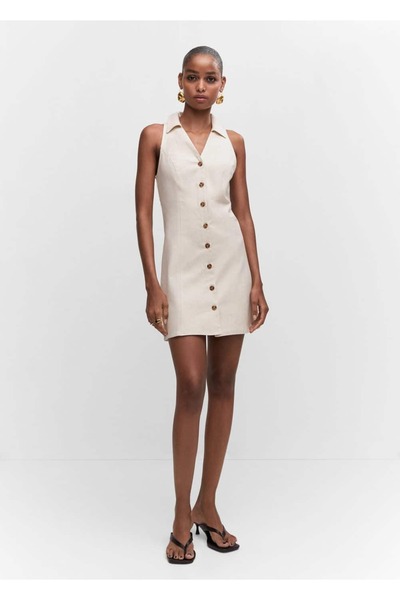 MANGO Woman Rochie ramie cu nasturi