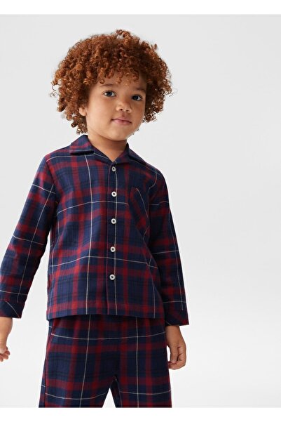 MANGO Baby Set de pijamale din două piese în carouri lungi