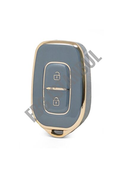 EBG İSTANBUL Husa pentru telecomandă NANO de înaltă calitate pentru Renault Dacia 2 butoane Culoare gri